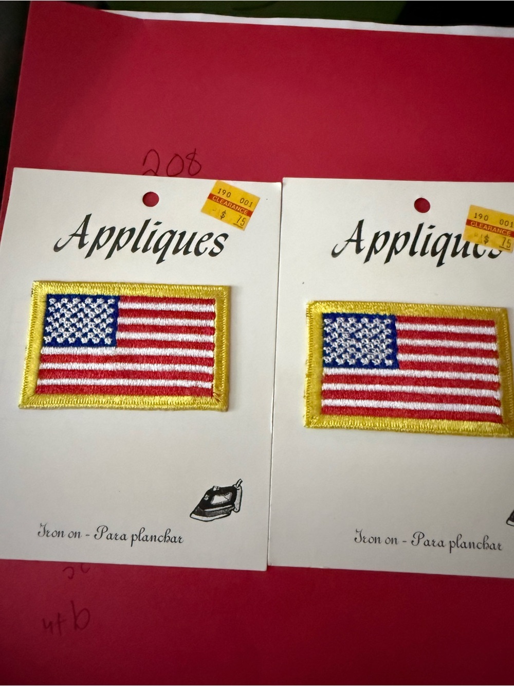 Embroidered USA Flag Iron-On Appliques - Pair